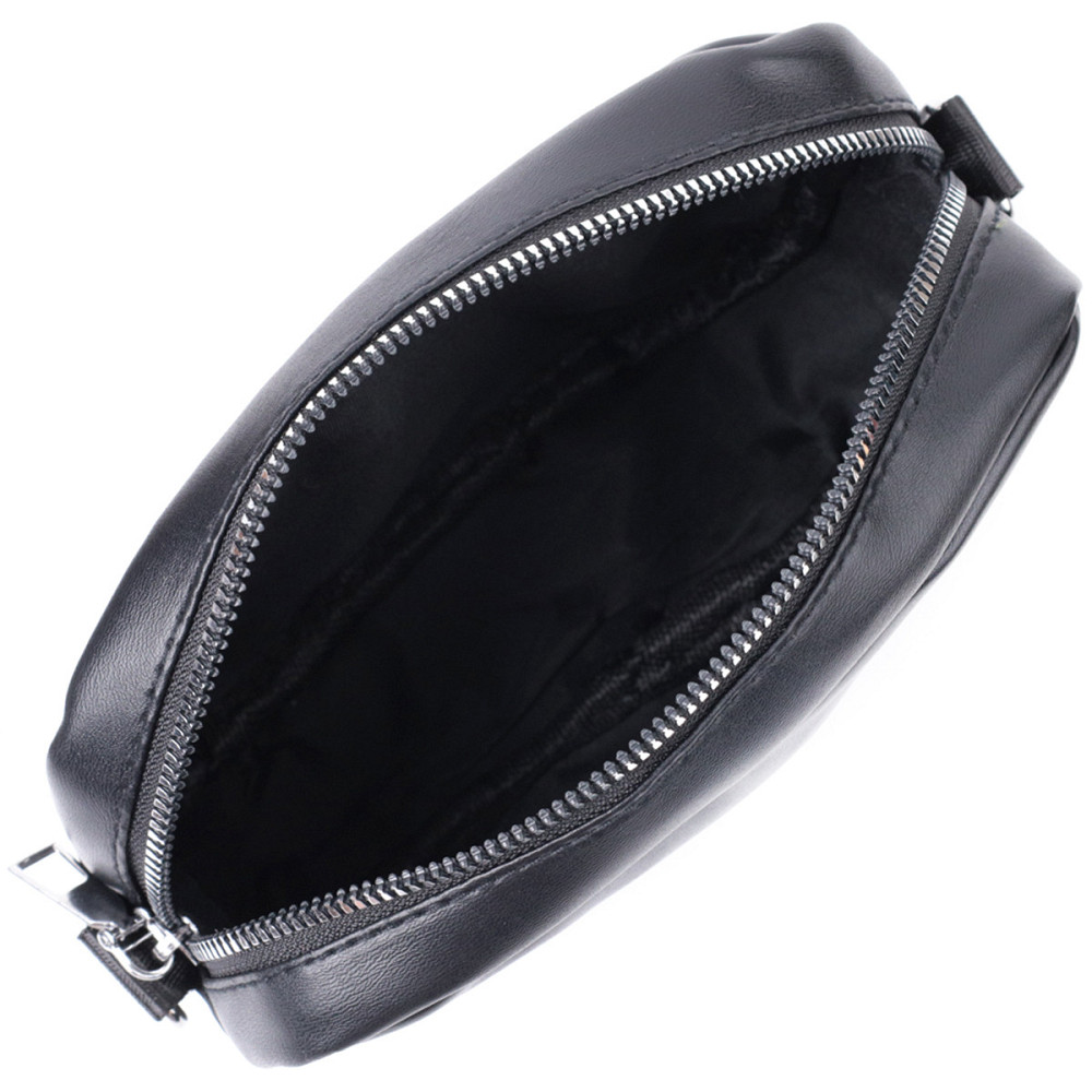 Удобная женская сумка кросс-боди с монетницей из экокожи Vintage 22796 Черный Киев - изображение 8