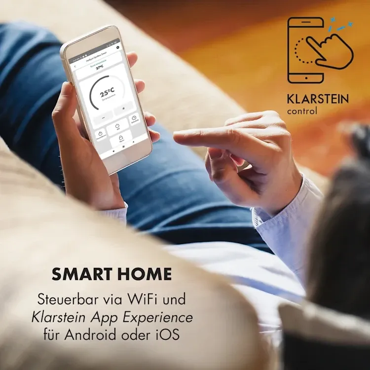 Умный инфракрасный обогреватель полотенцесушитель KLARSTEIN Hot Spot Crystal Spotless Германия Уценка Днепр - изображение 9