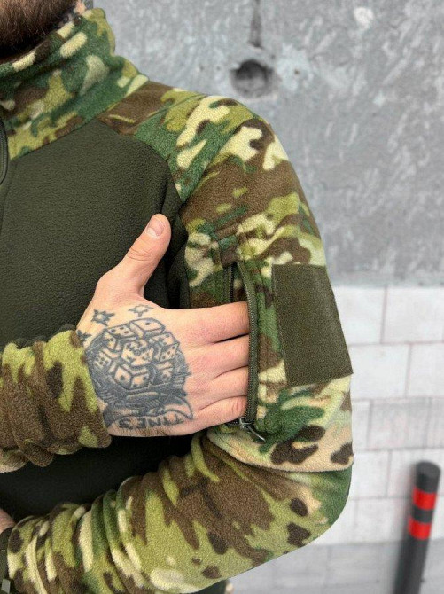 Тактическая флисовка ЗСУ солдат крест теплая олива Одесса - изображение 9