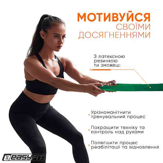 EasyFit Гумова петля EasyFit 19-65 кг Зелена Коломыя