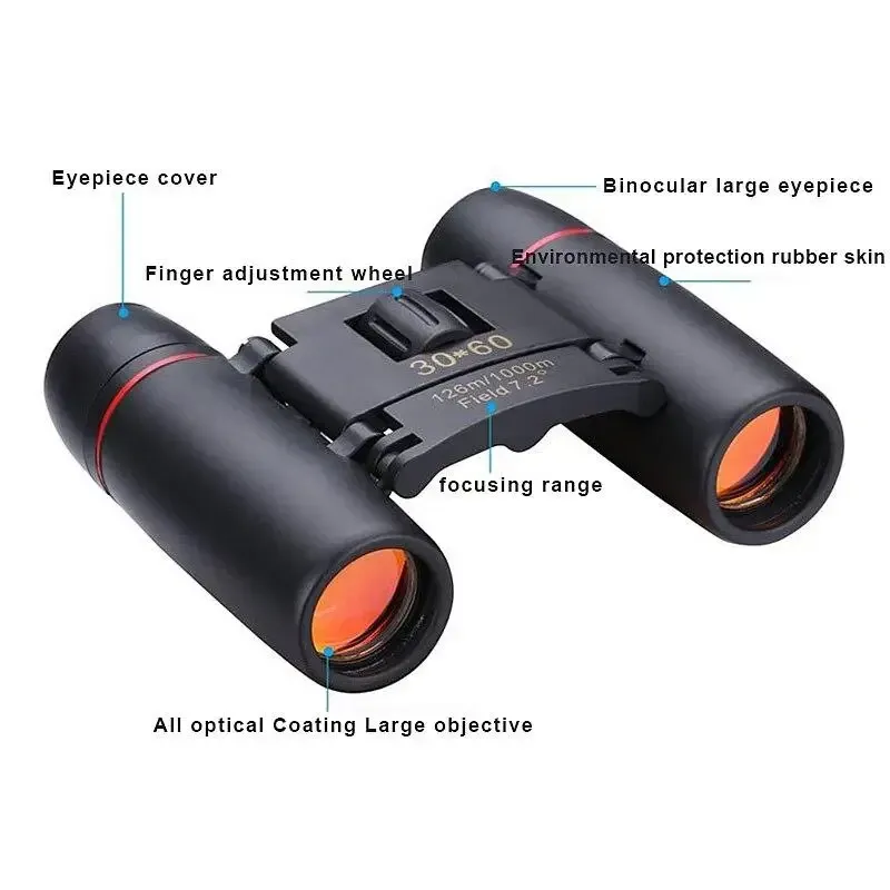 Карманний бінокль Sakura 30x60 з чохлом/ Туристичний Бінокль для полювання і риболовлі Полтава - фото 1