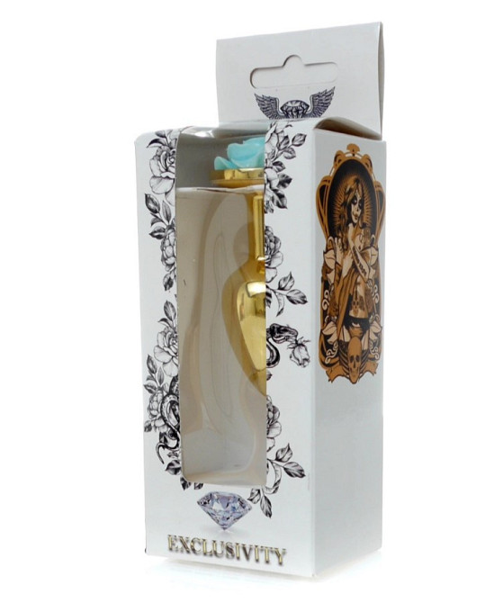 Анальная пробка - Jewellery Gold PLUG ROSE- Light Blue Sex Aura Киев - изображение 4