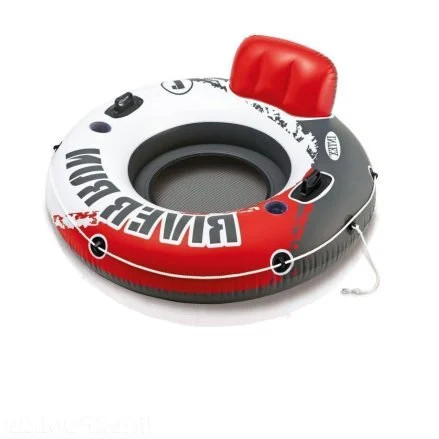 Надувное кресло-круг с подстаканниками ручками и тросом 135 см. Intex 56825 червоне Киев - изображение 1