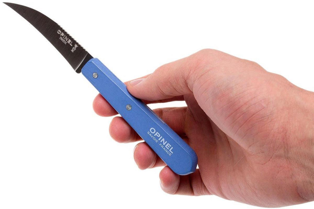 Кухонний Ніж вигнутий для очищення овочів та фруктів Opinel No.114 "Vegetable" (001927) Blue Нововолинськ - фото 7