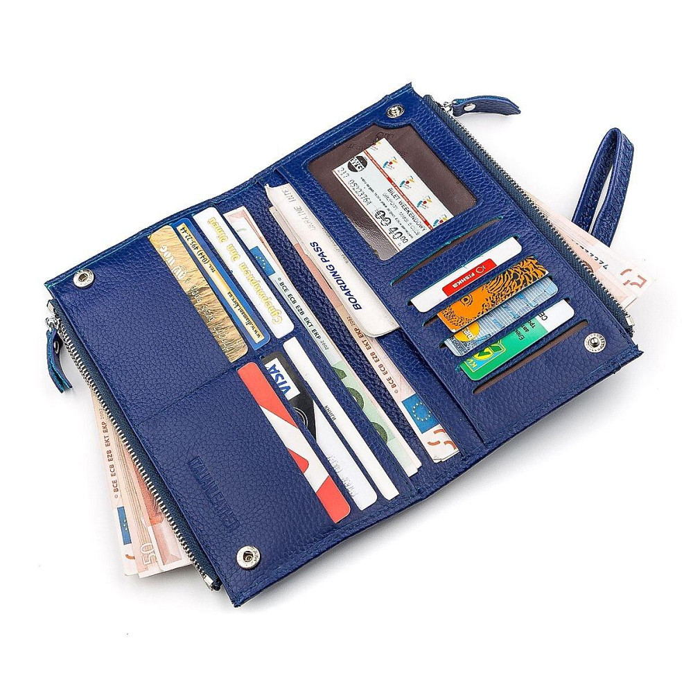 Гаманець жіночий ST Leather 18416 (ST420) з ременем на зап'ястя Синій Київ - фото 2