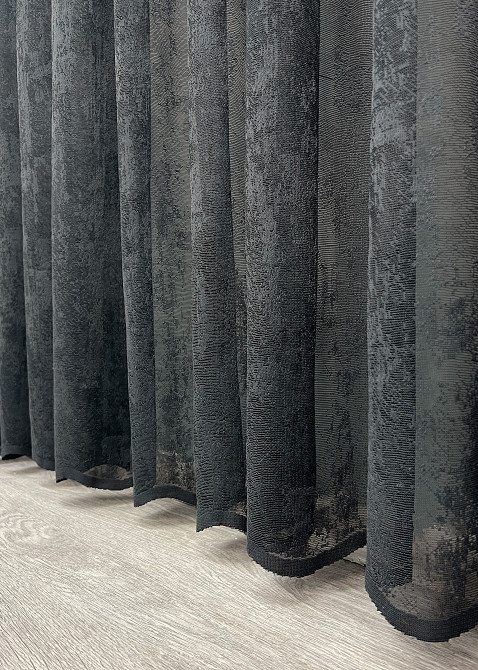 Тюль жакард, колекція "Мармур" колір графітовий 2040т Київ - фото 6