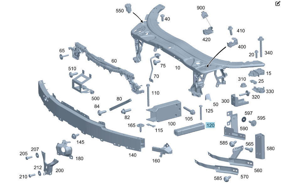 Mercedes-Benz  A2136200400 Новий нижній кронштейн підсилювача бампера до підрамника C-Class W205 E-Class W213 C238 CLS C257 GLC X253 C-Class W205 Одеса - фото 2