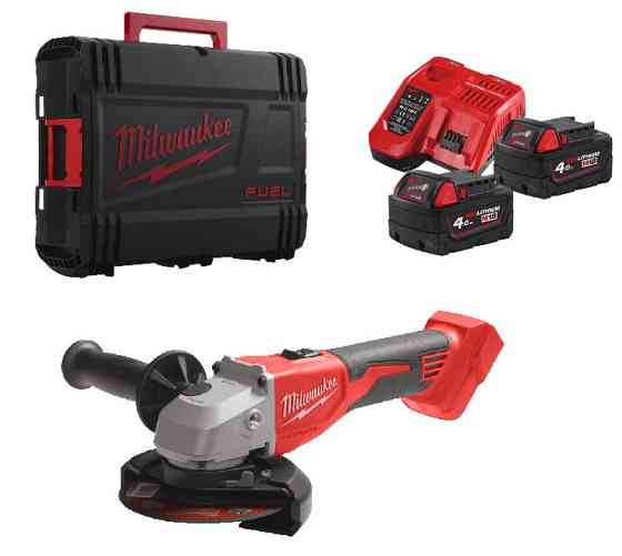 Шлифмашина угловая аккумуляторная бесщеточная MILWAUKEE, M18 BLSAG125X-402X, диаметр 125мм (зарядный.устройство М12-18 С, 2 аккумулятор Одесса