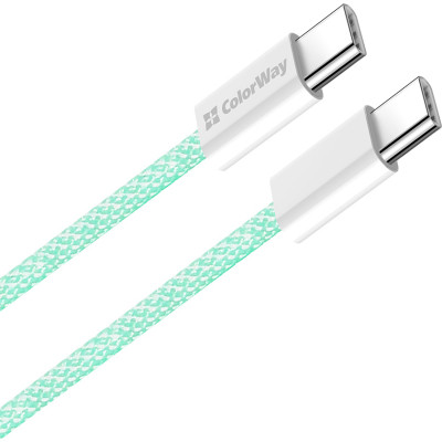 Дата кабель USB-C to USB-C 1.0m 60W 3.0А green ColorWay (CW-CBPDCC061-G) Винница - изображение 8