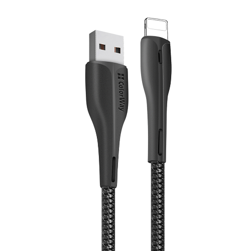 Кабель USB Lightning ColorWay CW-CBUL034-BK 2,4A 1м чорний Житомир