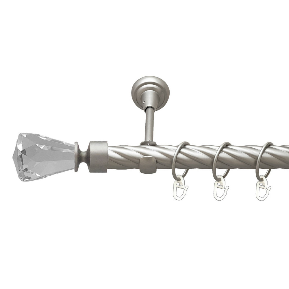 Карниз Orvit Лучетта металевий однорядний відкритий скручена труба кільце металеве Сатин 25 мм 300 см Львов - изображение 1