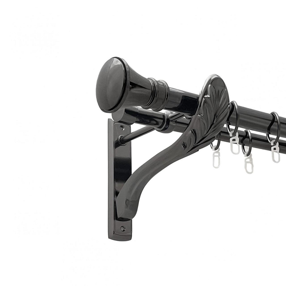 Карниз Orvit Люксор металевий дворядний ретро гладка труба кільце металеве Онікс 25\19 мм 200 см (00-00021504) Львів - фото 1