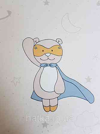 Шпалери флізелінові Decoprint Sweet Dreams дитячі зірки планети місяць коти на світло рожевому 0,53x10,05 м Київ