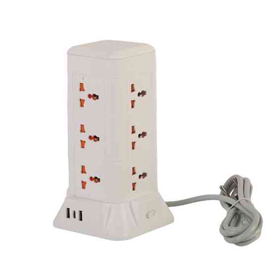 Удлинитель с 9 розетками, 2 USB, Type-C и беспроводной зарядкой Київ