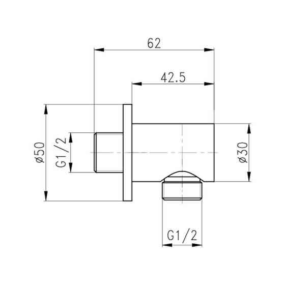 Подключение для шланга латунь Qtap Spojeni круглое QTCRMB030 Chrome Харьков