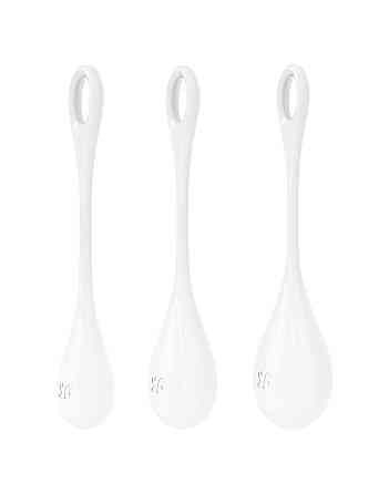 Набор йони бусин Satisfyer Yoni Power 1 White, диаметр 2-2,5-3см, вес 22-46-74гр Sex Aura Киев