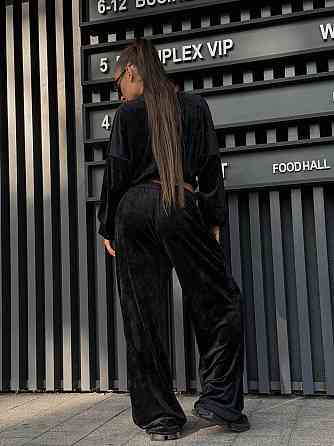 Женский прогулочный костюм двойка: кофта и штаны велюр мрамор Одесса