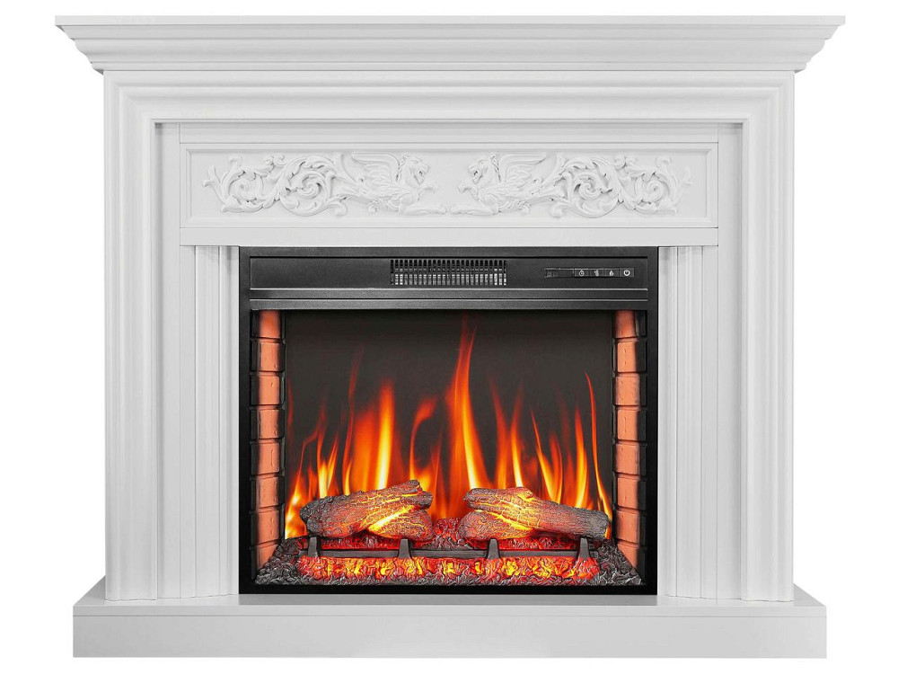 Каминокомплект ArtiFlame Monferrato AF28S белый с обогревом и звуком горения огня Львов - изображение 2