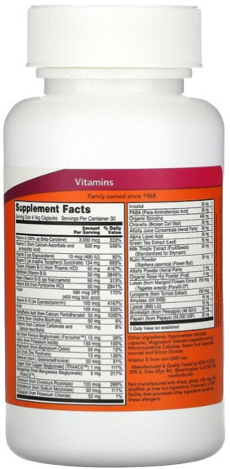 Мультивітаміни, Special Two, Now Foods, 120 вегетаріанських капсул Київ - фото 2