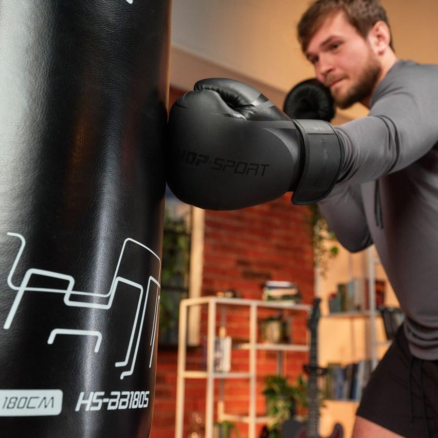 Боксерські рукавиці Hop-Sport HS-BG12 12oz чорні Киев - изображение 3