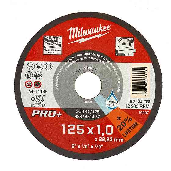 Диск відрізний по металу MILWAUKEE, SCS 41/125х1 PRO+, 125мм Одесса