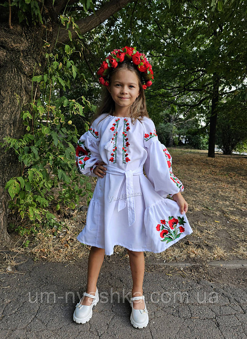 Платье вышиванка бело-красное с маками для девочки Кривой Рог - изображение 4
