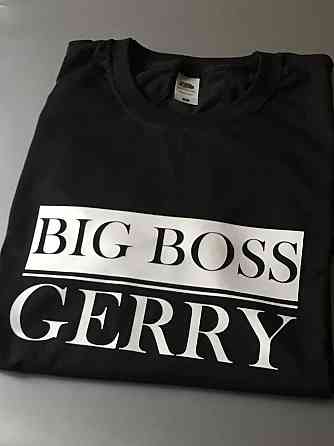 Женская\Мужская футболка с надписью  BIG BOSS (ИМ`Я) Черновцы