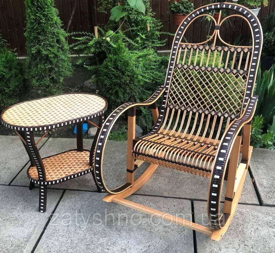 Мебель плетеная качалка и овальный стол Киев - изображение 1