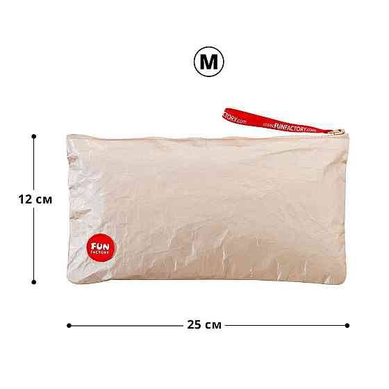 Сумка для секс-игрушек Fun Factory TOYBAG M, золотистая, на молнии, 25x12 см Sex Aura Киев