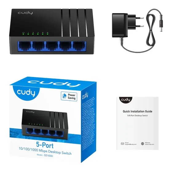 Комутатор 5-портовий некерований Cudy GS105D гігабітний (73-00505) Киев