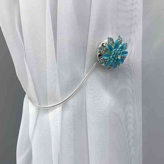 Магніти для штор та гардин "Flowers" набір 2 шт Блакитний (81-224) Київ