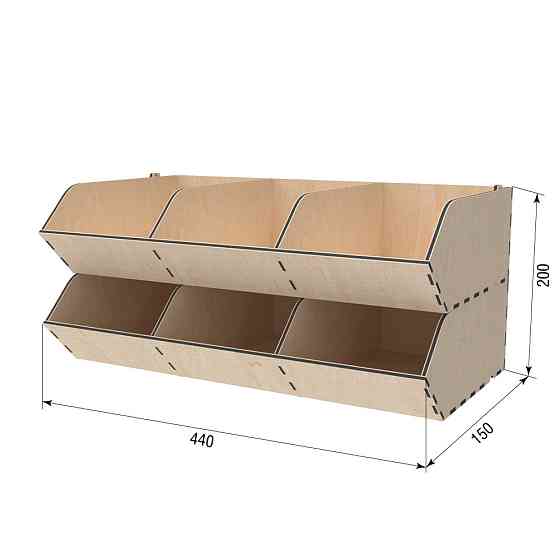 Диспенсер EKOSTAR из фанеры 6 ячеек 440х250х200 Киев