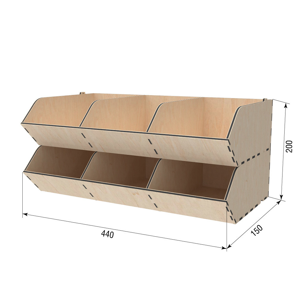 Диспенсер EKOSTAR из фанеры 6 ячеек 440х250х200 Киев - изображение 3