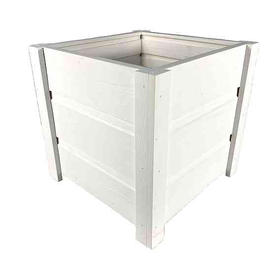 Ящик садовый декоративный для цветов или для хранения вещей из натурального дерева 26х26х27 см Белый Каменец-Подольский