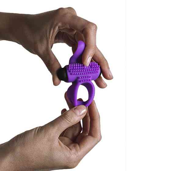 Эрекционное виброкольцо Adrien Lastic Bullet Lastic Ring с язычком и щеточкой для стимуляции клитора Sex Aura Киев