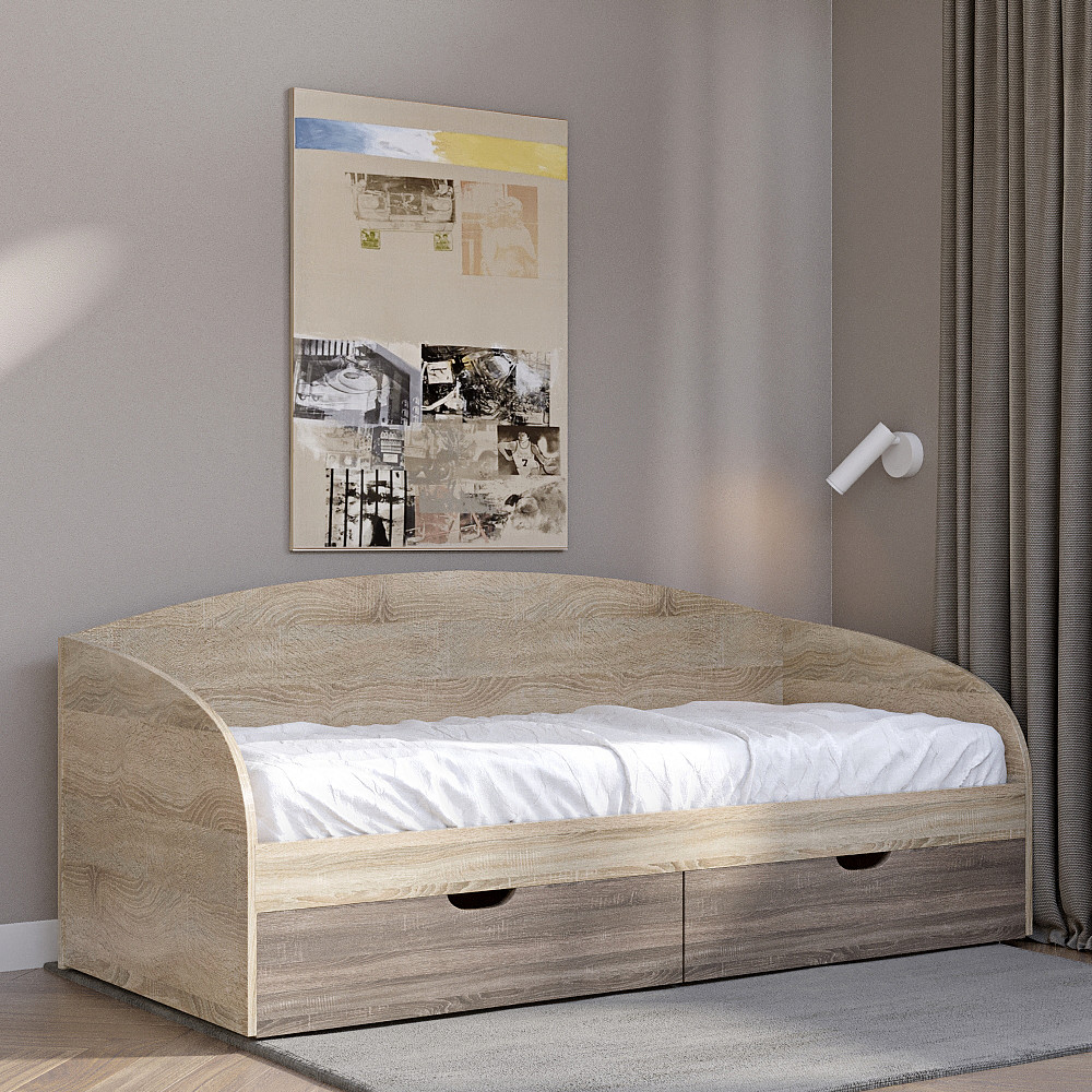 Кровать односпальная Эверест Комфорт 80х190 см сонома/трюфель (DTM-2097) Днепр - изображение 2