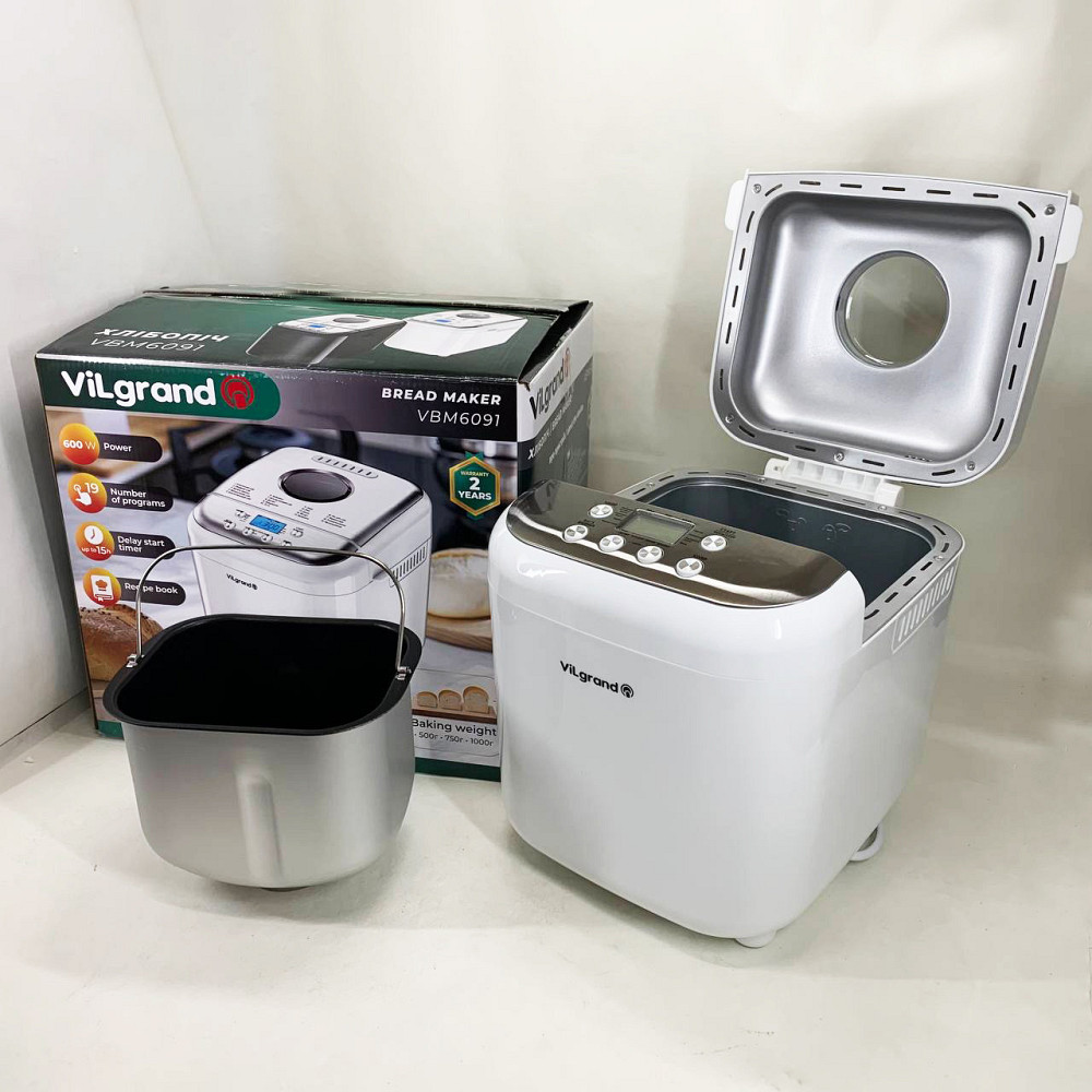 Настільна хлібопічка для дому ViLgrand VBM6091 600 Вт, 19 програм, Хлібопічка з РК-дисплеєм AJ-15 Київ - фото 8