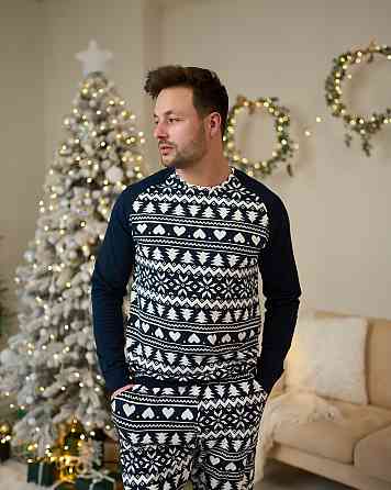 Чоловічий комплект зі штанами — Новорічний орнамент- Family look для сім'ї Tom John 93435 XXL Київ