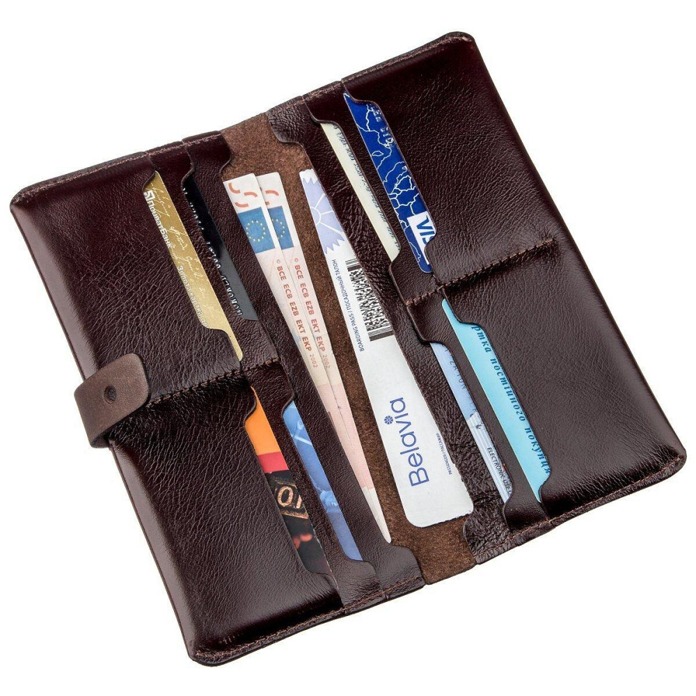 Гаманець вертикальний зі шкіри Алькор SHVIGEL 16202 Коричневий Київ - фото 5