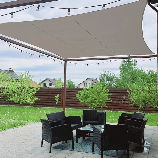 Тент навіс затінюючий квадратний 2х2м Сітка (Сірий) Вінниця - фото 5