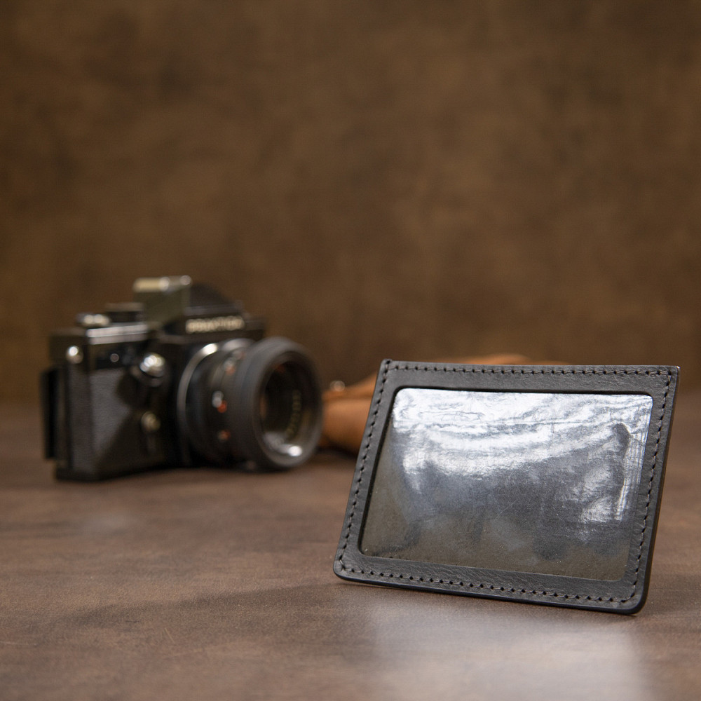 Кожаная обложка для пенсионного удостоверения GRANDE PELLE 11506 Черный Киев - изображение 8