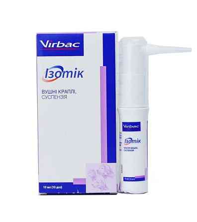 Ізотік вушні краплі для лікування отитів у собак 10 мл, Virbac Вінниця