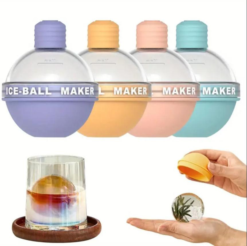 Силіконові формочки для льоду кулі 4 шт | Круглі формочки 6.35 см для віскі, коктейлів, десертів Київ - фото 1