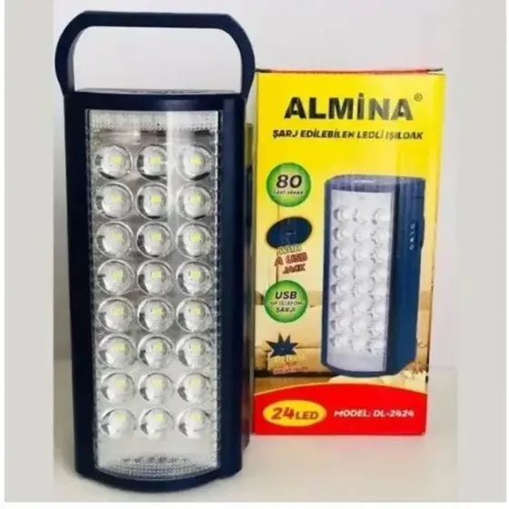 Ручний ліхтар переносний Almina PowerBank 24 LED світлодіодні лампи Одеса