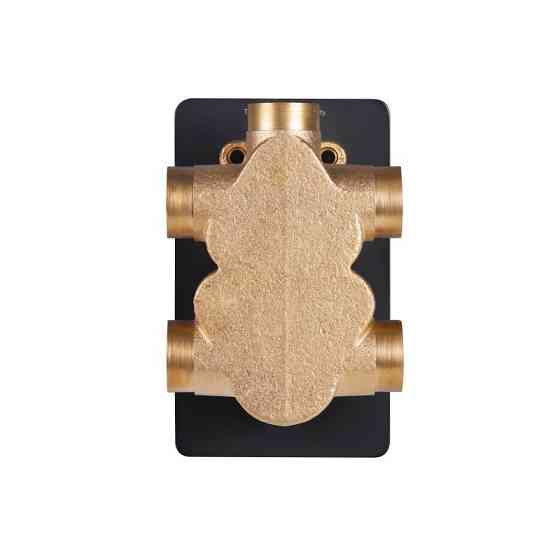 Змішувач термостатичний прихованого монтажу для ванни Qtap Votice 6443T105NKB на три споживачі, чорний Київ