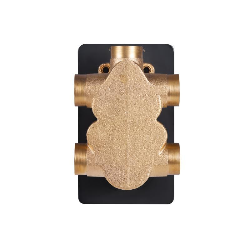 Смеситель термостатический скрытого монтажа для ванны Qtap Votice 6443T105NKB на три потребителя, черный Киев - изображение 4