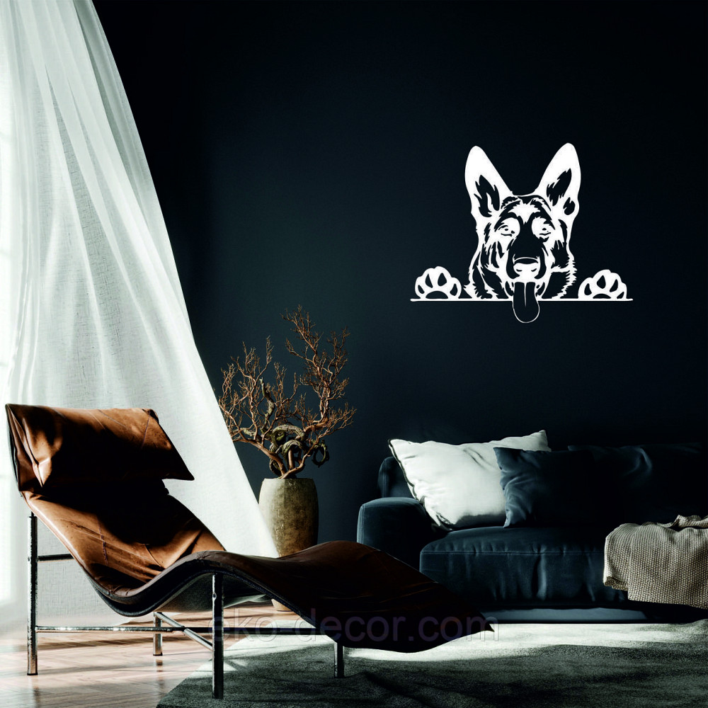 Декоративне настінне Панно «Вівчарка», Декор на стіну 70*56 см, Білий Київ - фото 1