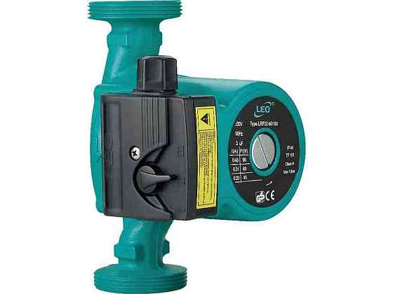 Насос циркуляційний 96Вт Hmax 6м Qmax 58л/хв Ø1½ 130мм гайки Ø1 ТМ LEO Київ
