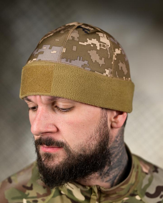 Флисовая шапка докерка пиксель ВТ6855 Одесса - изображение 1