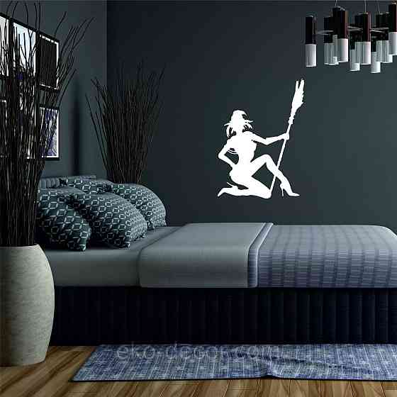 Декоративное настенное Панно «Девушка с метлой», Декор на стену 90*64 см, Белый Киев